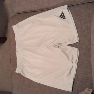 White Adidas Soccer shorts